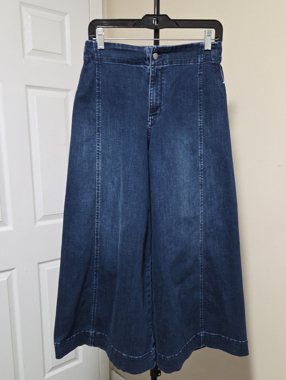 Anthropologie Maeve Dark Indigo Wide-Leg Denim Jeans